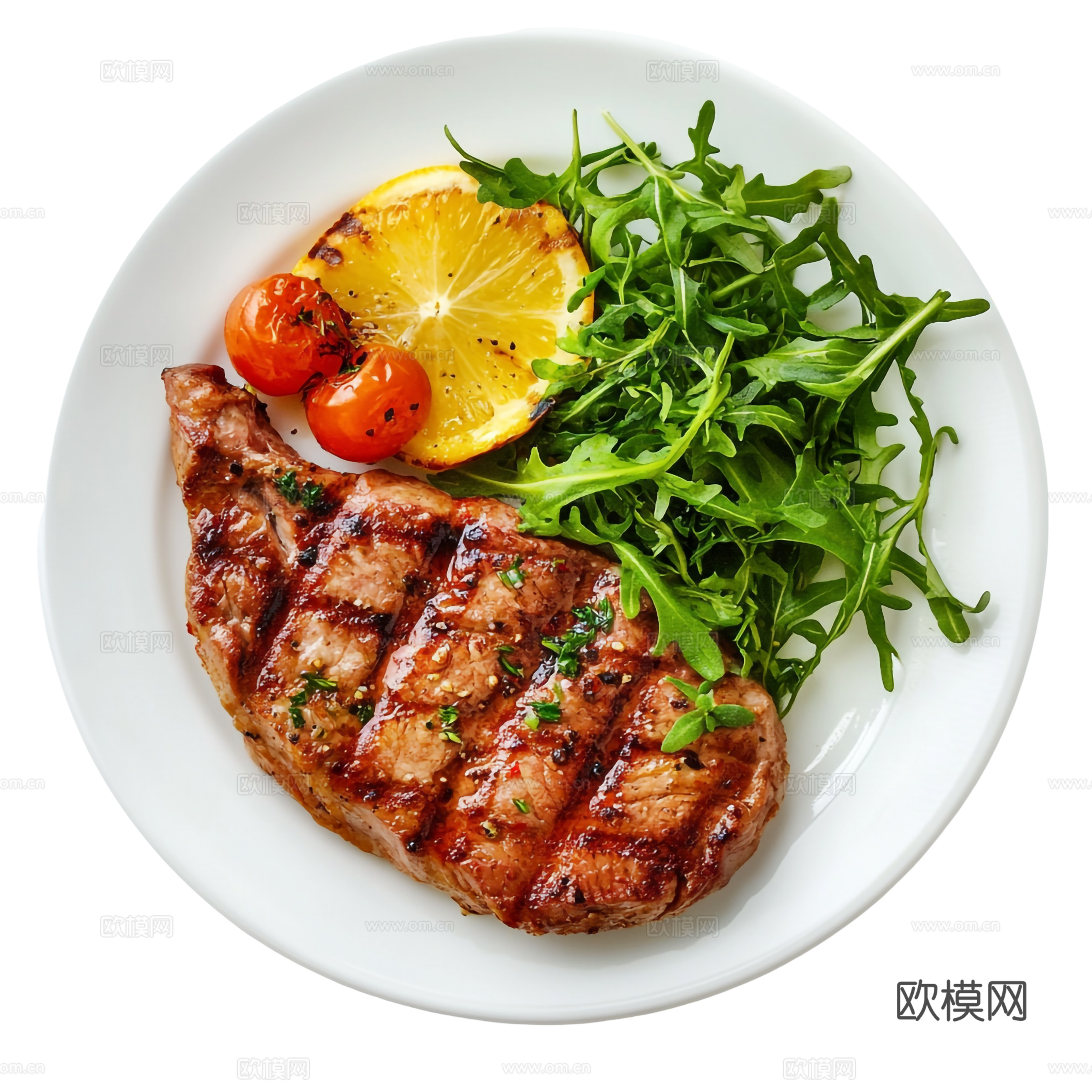 免抠牛排  套餐 切开 熟牛排 生牛排  带骨牛排