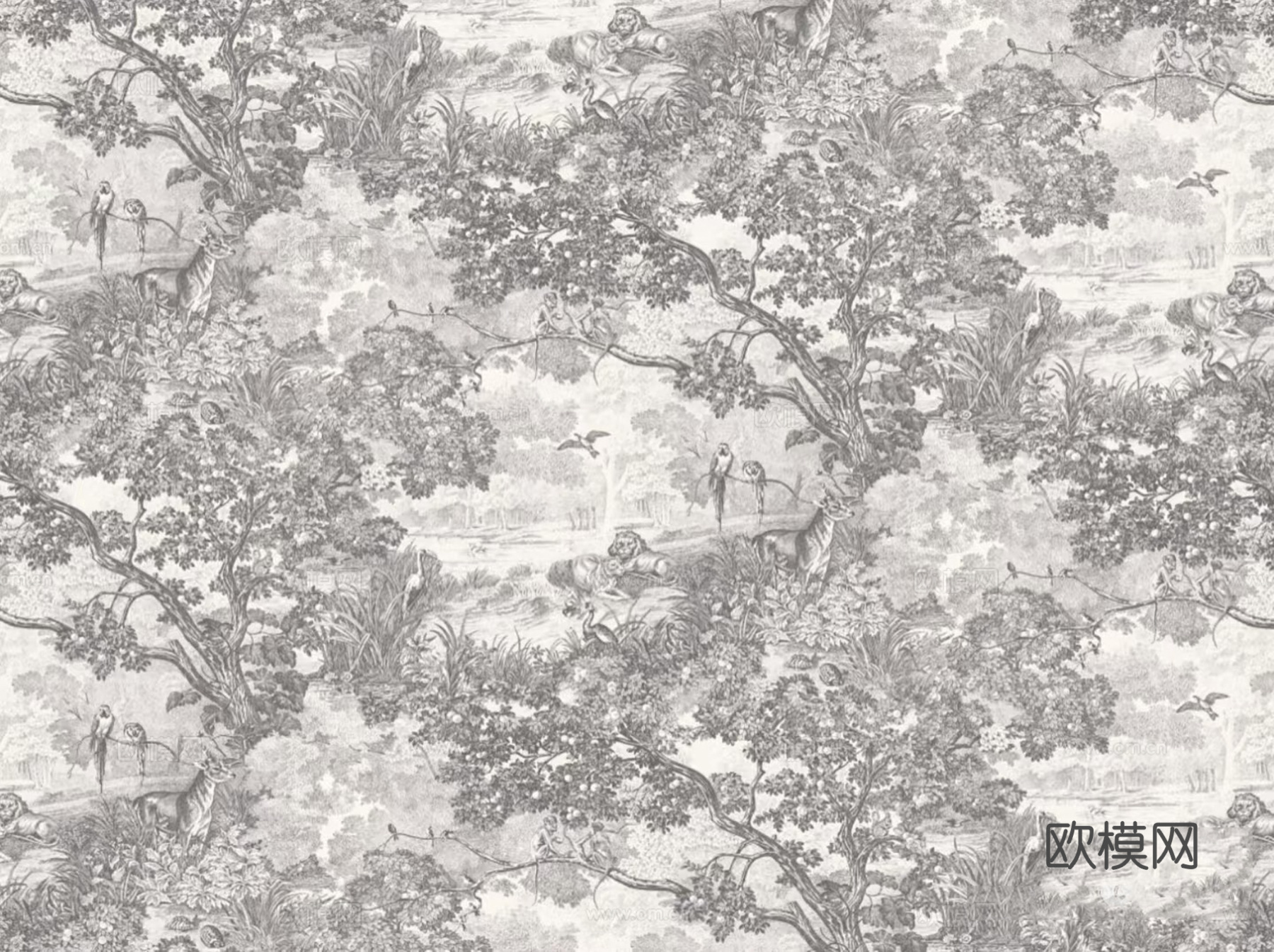 欧式复古花纹壁画