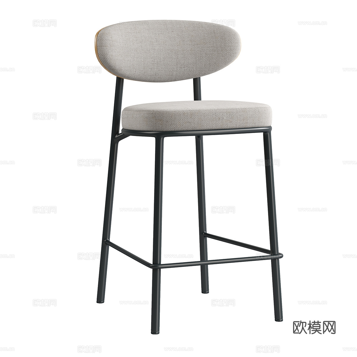 新中式 Harvin 吧台椅3d模型
