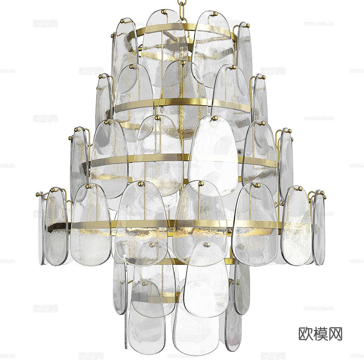 现代轻奢玻璃装饰吊灯3d模型