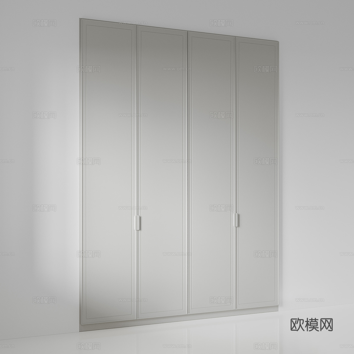 现代极简开门衣柜3d模型