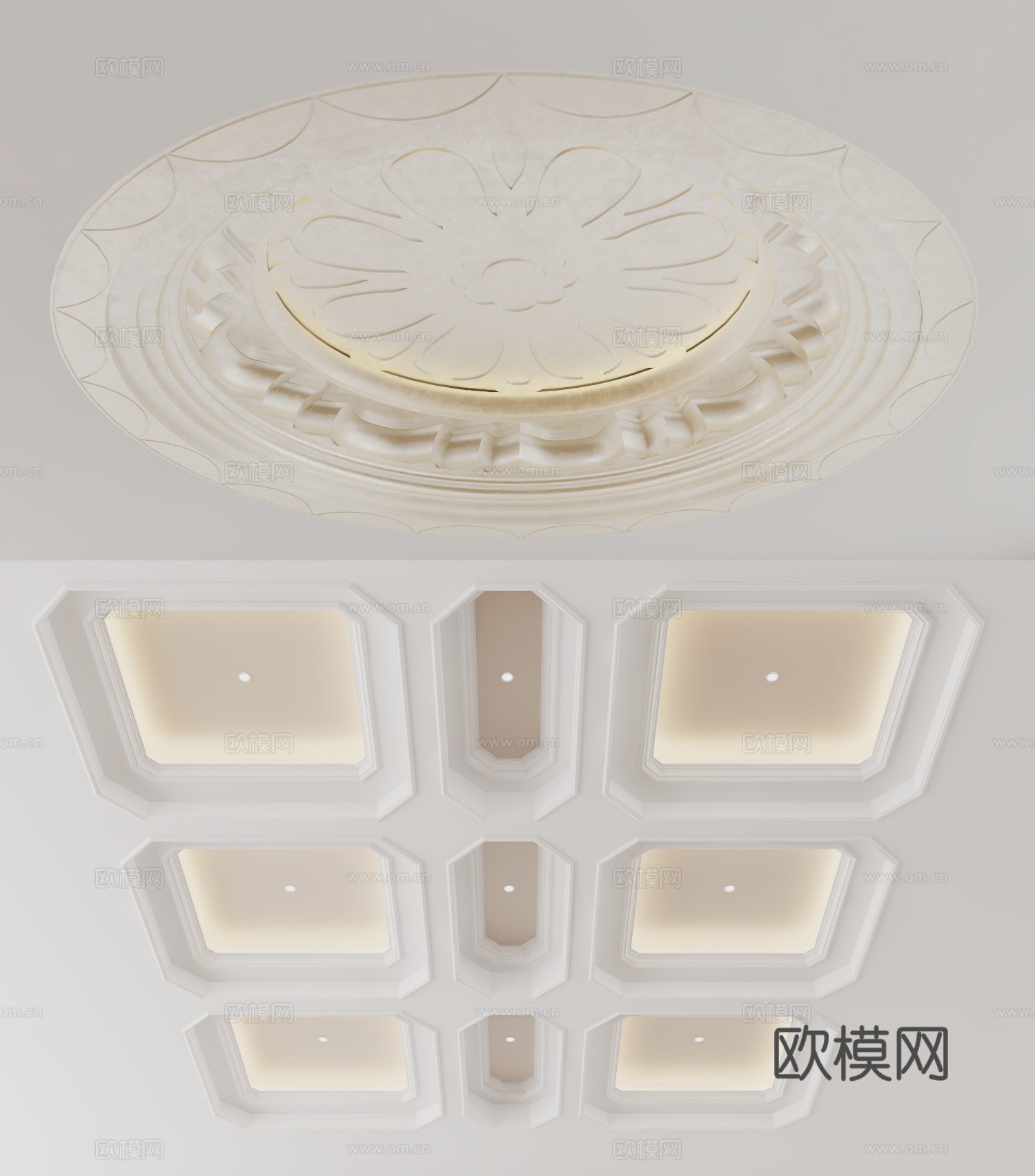 欧式天花吊顶3d模型