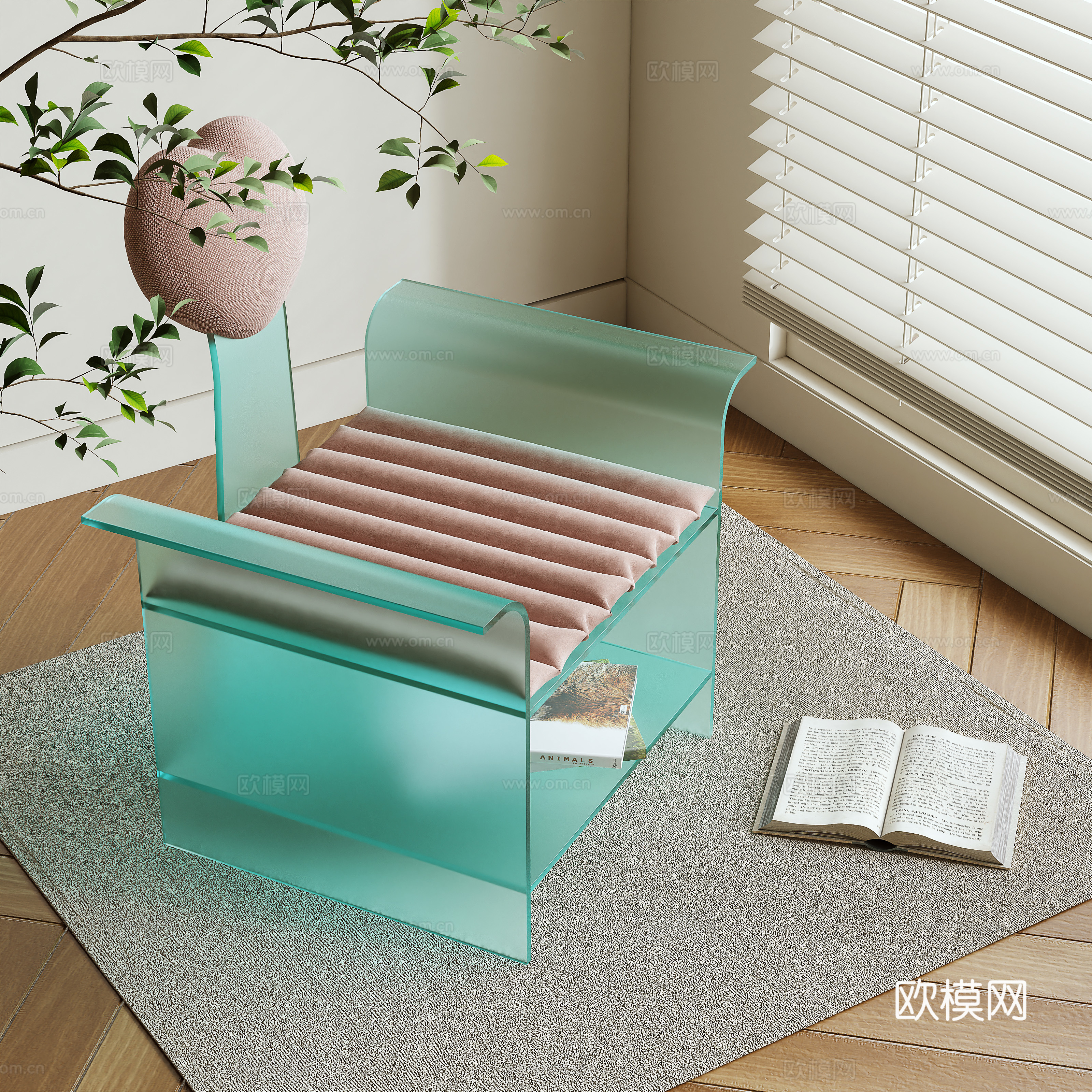 现代休闲椅 亚克力椅3d模型