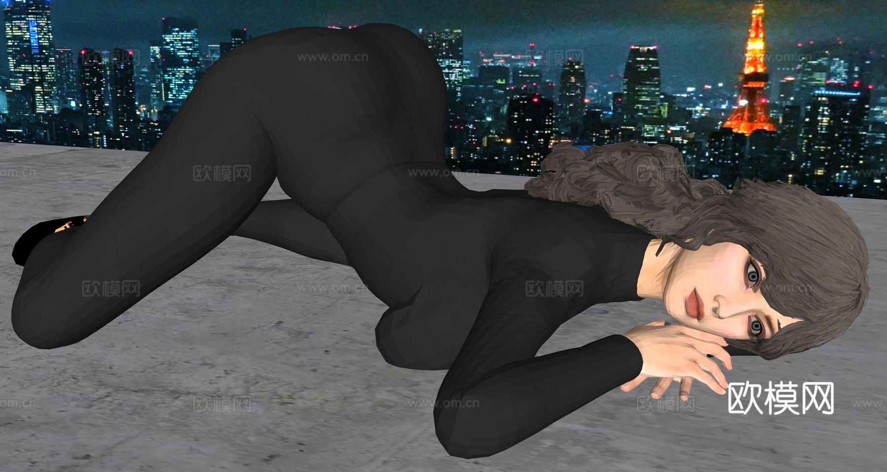 游戏女角色 女人女性 美女人物 瑜伽动漫女生 特工小姐姐su模型