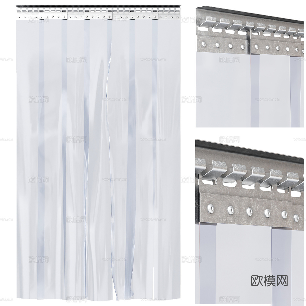 现代 PVC 条形窗帘3d模型