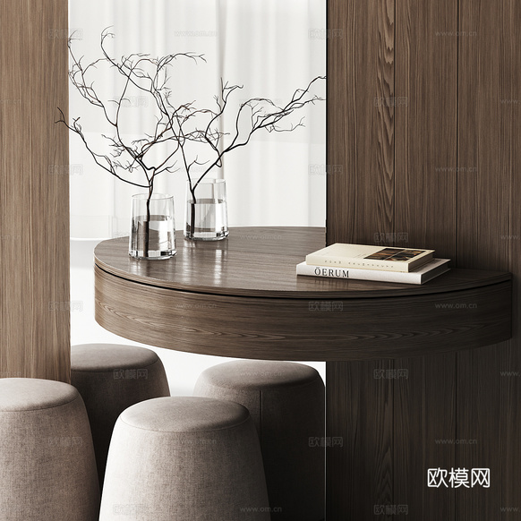 现代意式极简梳妆台3d模型下载(渲染图3)