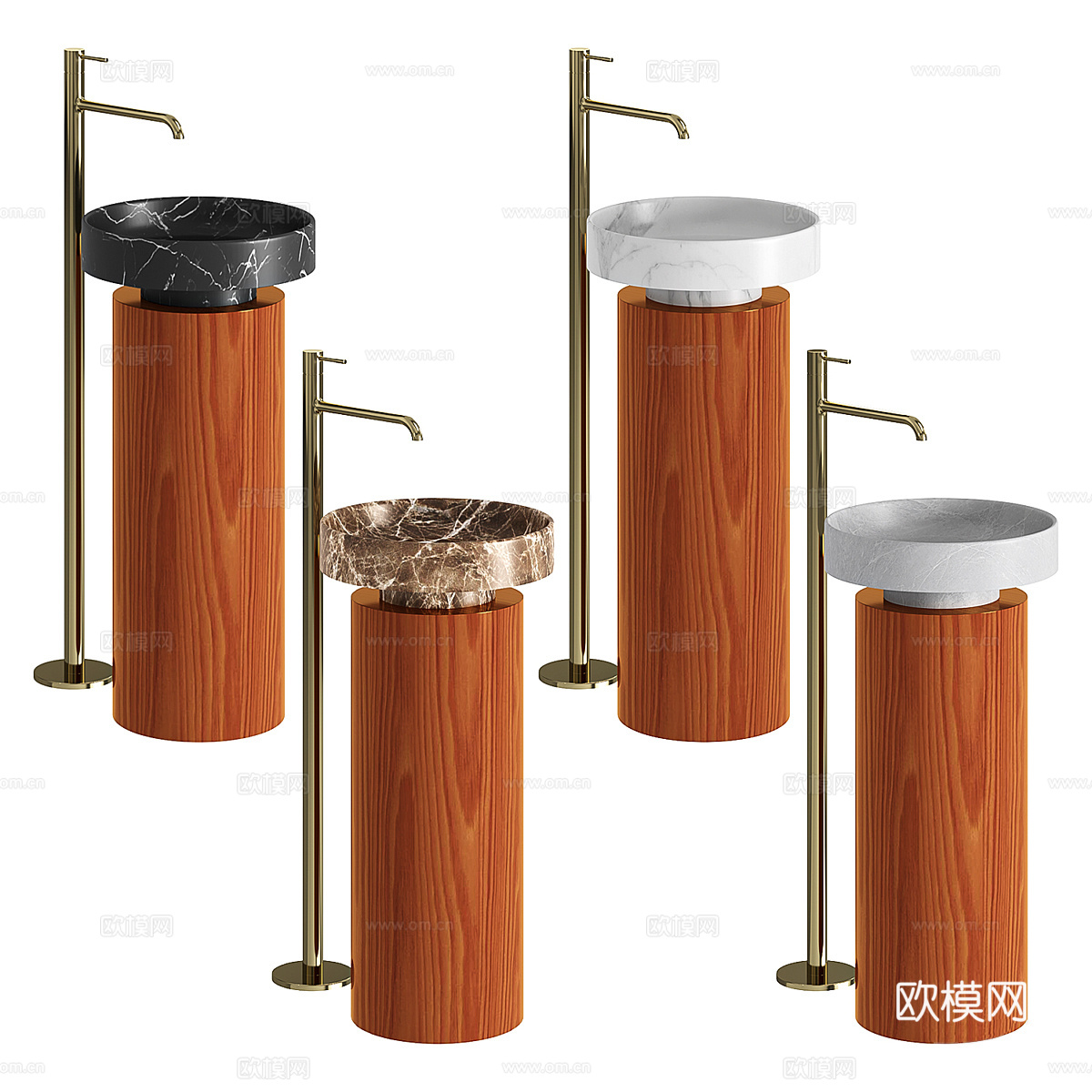 现代轻奢洗手台3d模型