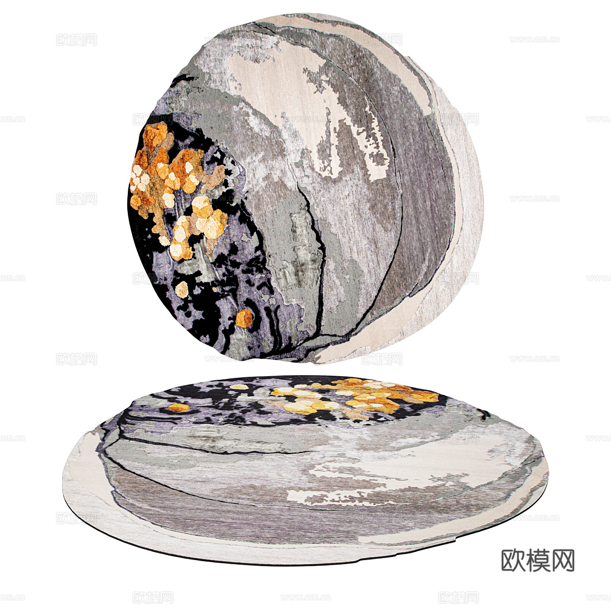 现代简约地毯 地毯  简约地毯  圆形地毯 多边形地毯3d模型