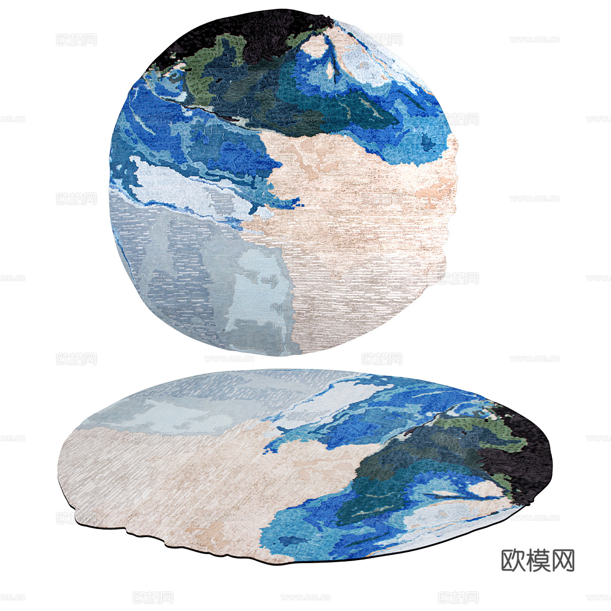 现代简约地毯 地毯  简约地毯  圆形地毯 多边形地毯3d模型