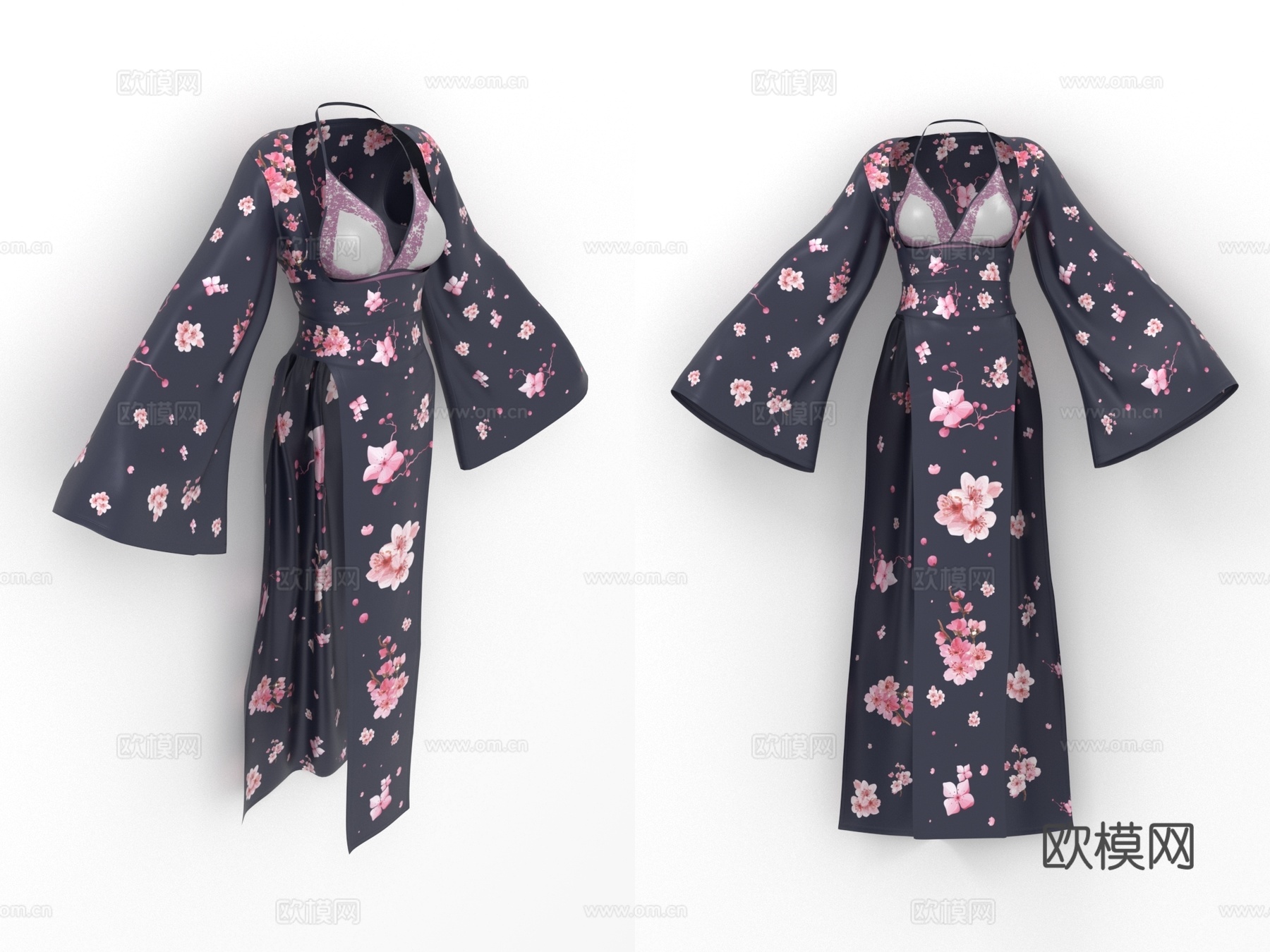 和服 女性服装 女装 衣服3d模型