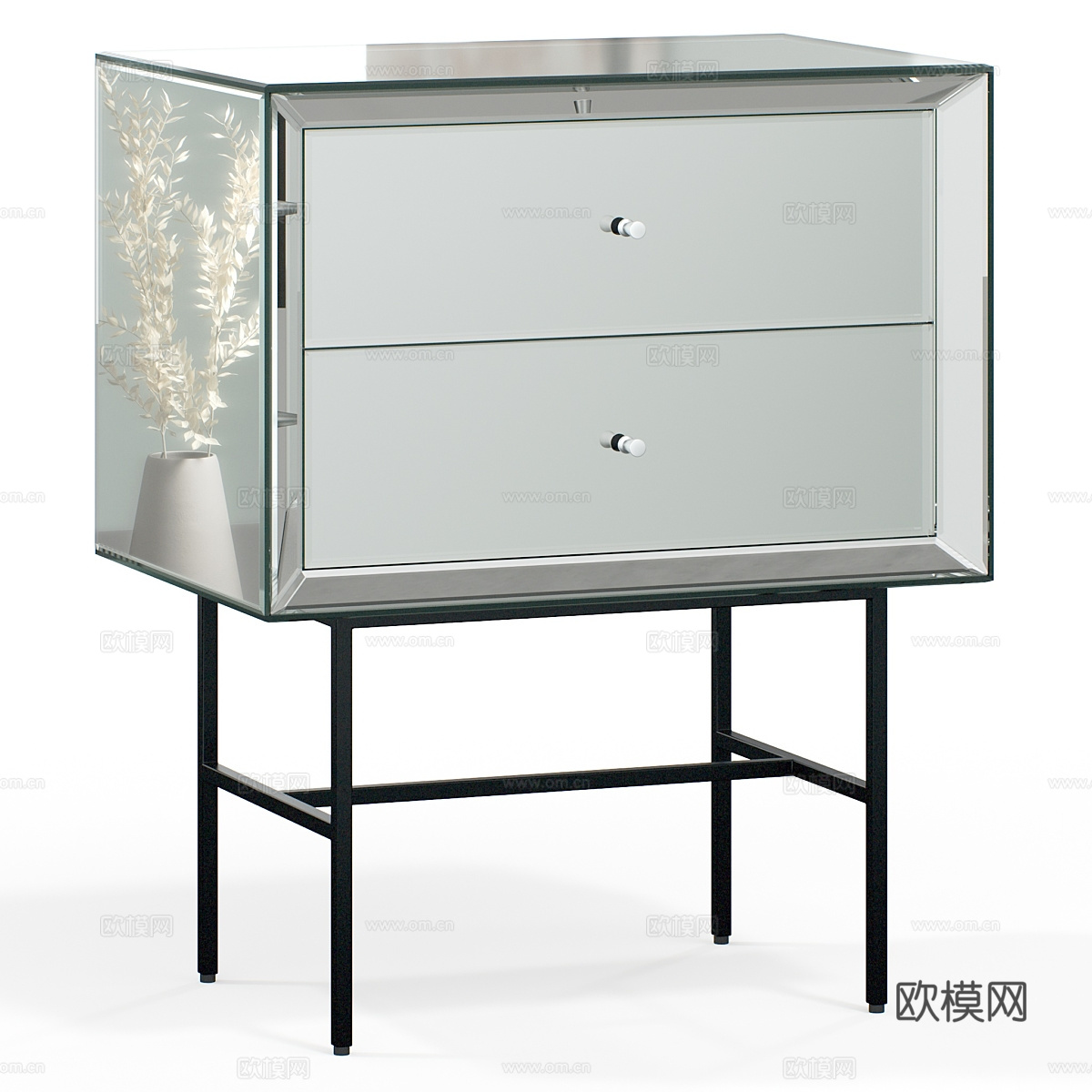 现代意式极简床头柜3d模型