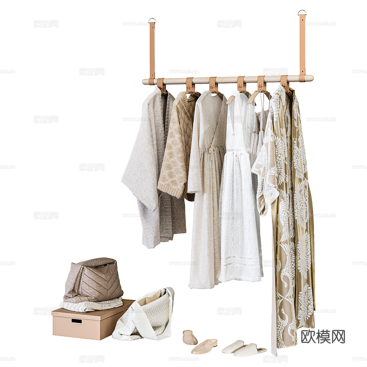 新中式侘寂服饰鞋帽3d模型