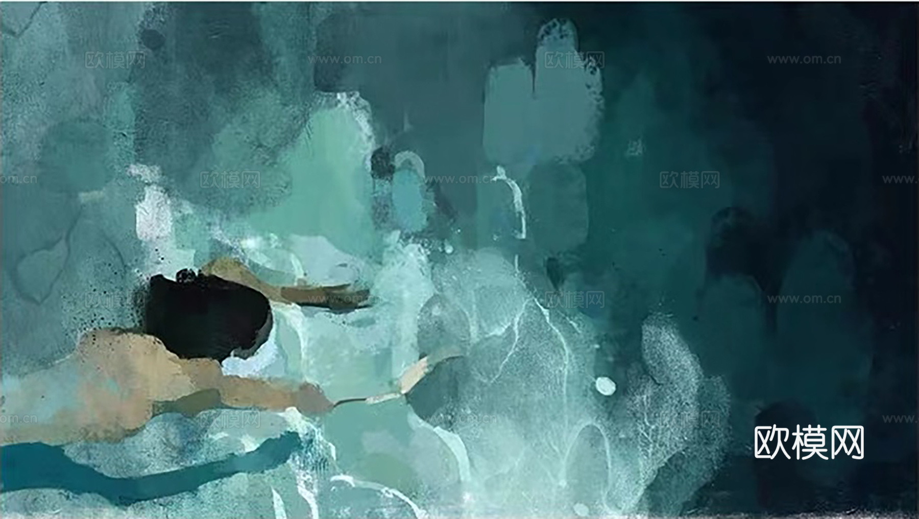 蓝色艺术装饰画挂画