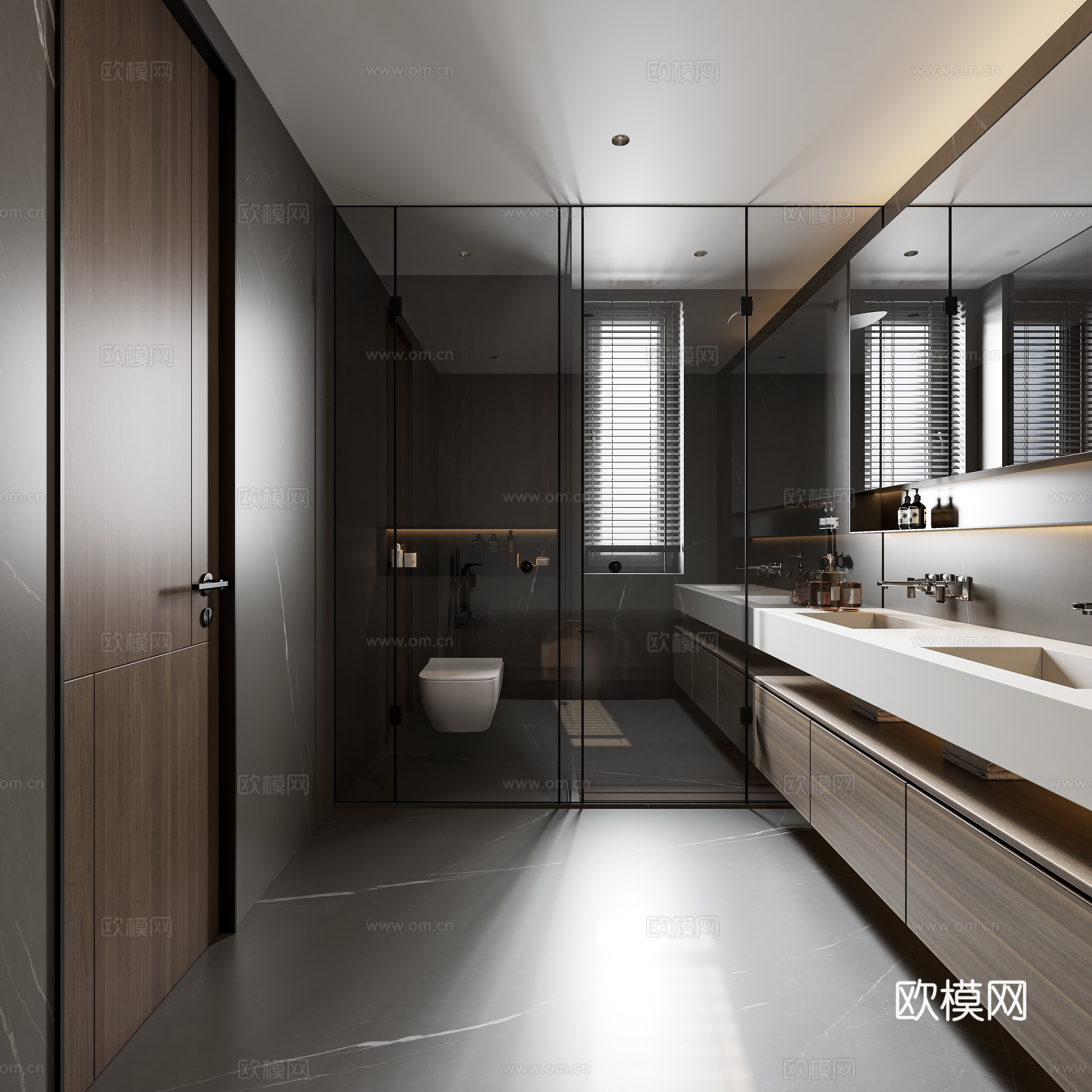 现代意式卫生间3d模型