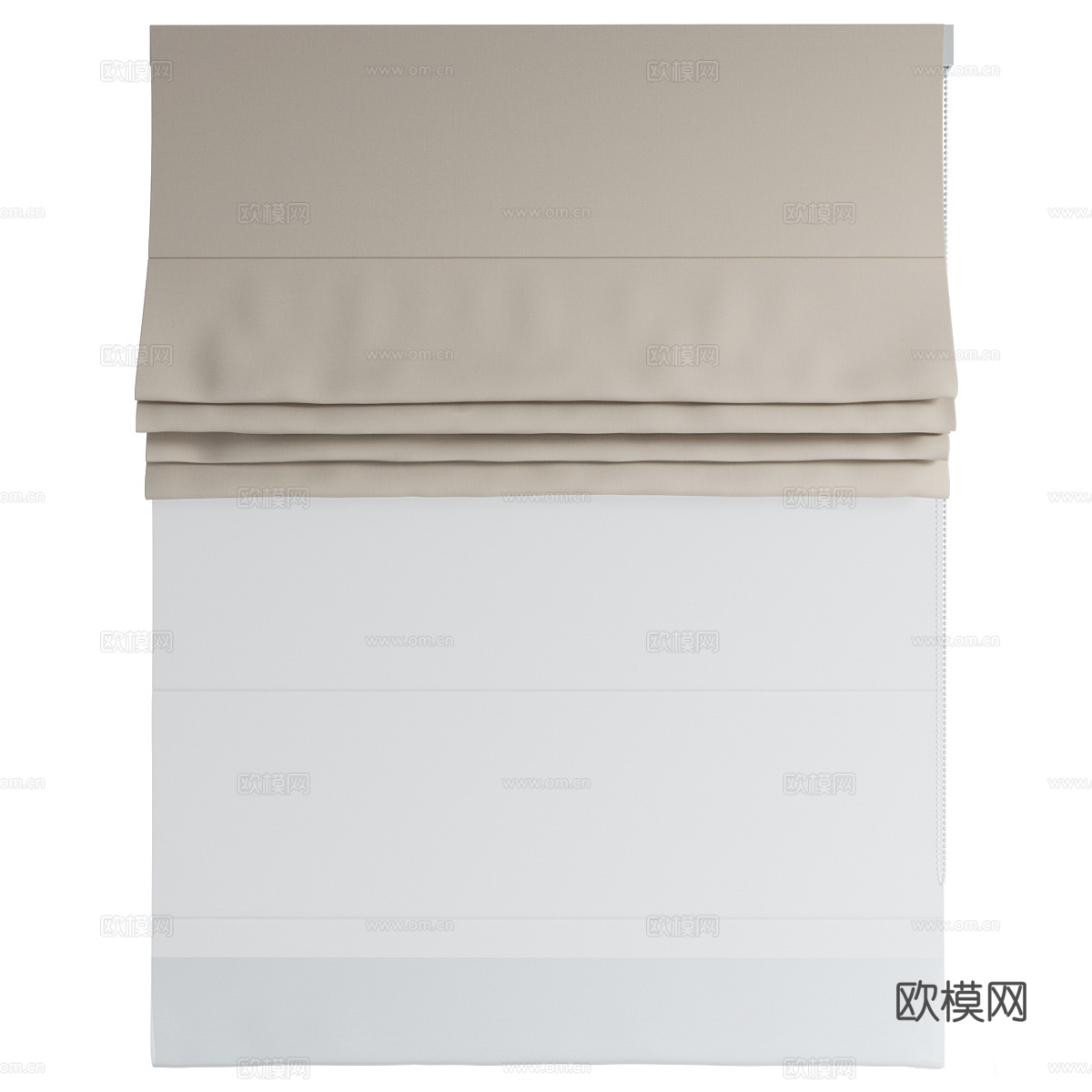 现代布艺罗马帘3d模型