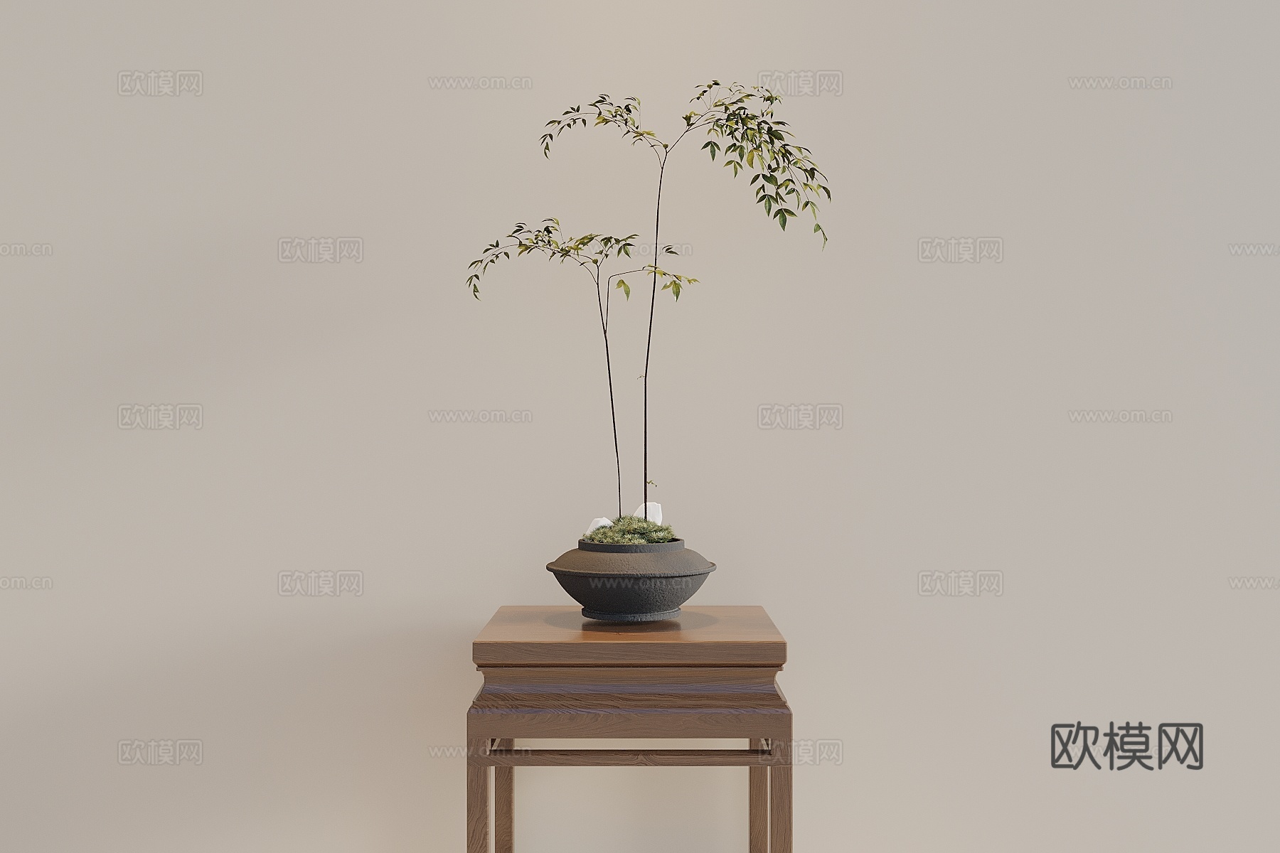 宋式盆景 新中式盆景 盆栽 绿植 植物 植物摆件3d模型