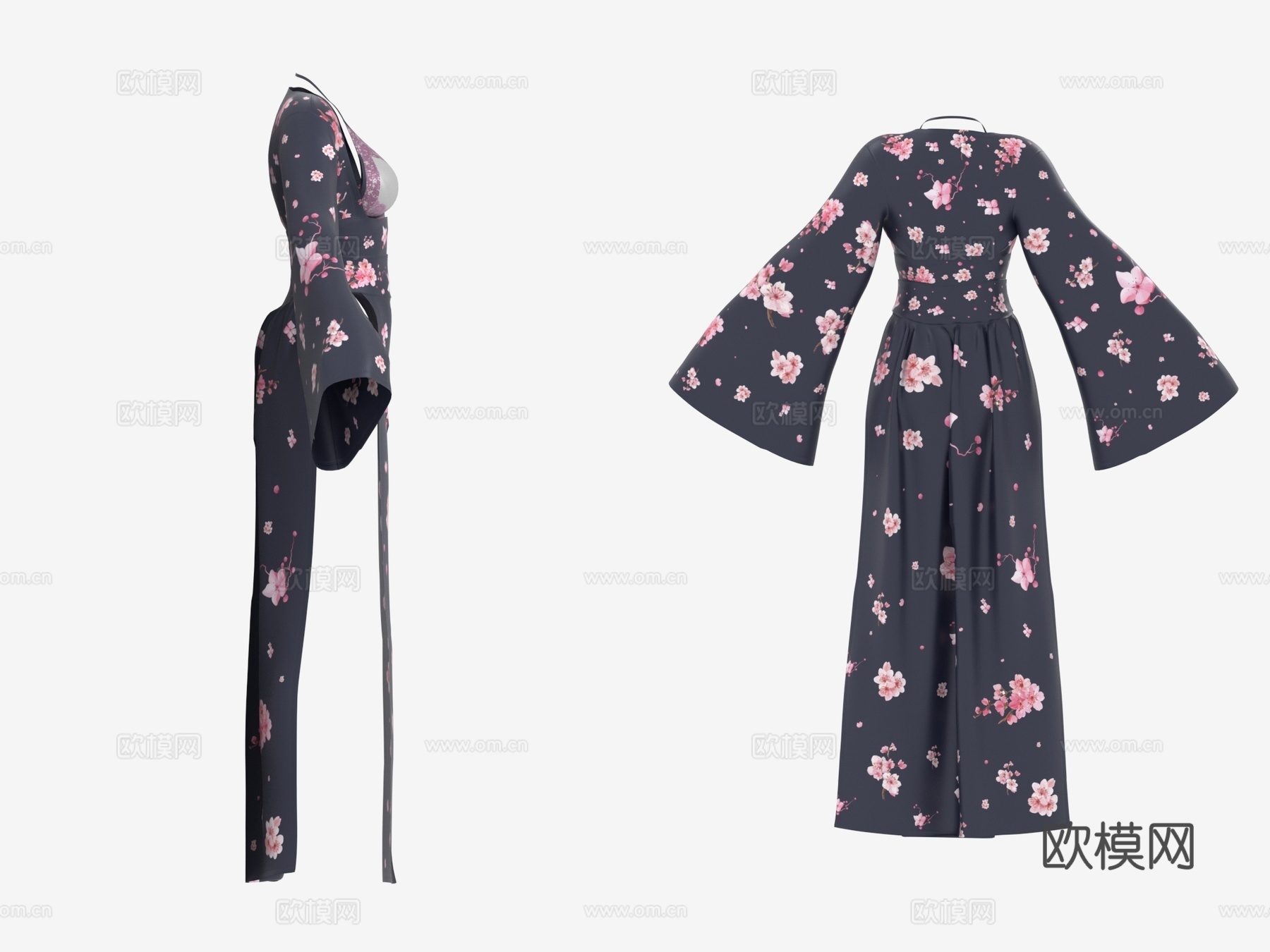 和服 女性服装 女装 衣服3d模型