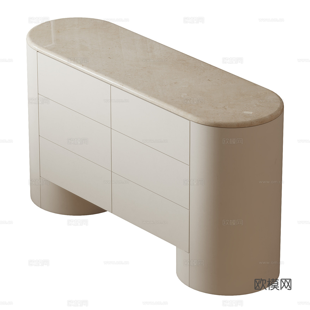 现代奶油风 Fin dresser 抽屉柜3d模型