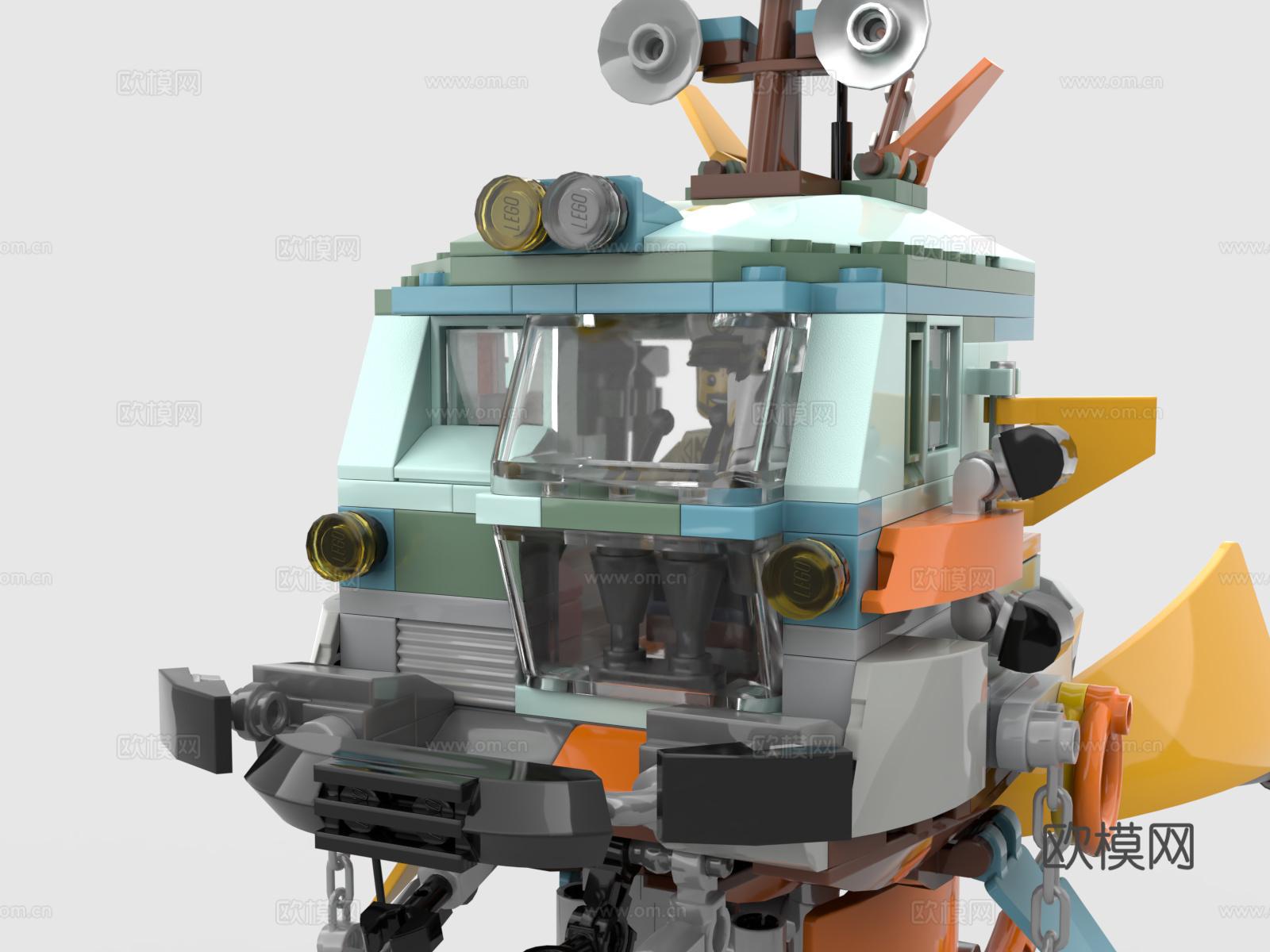 乐高 LEGO 玩具 积木 飞空艇 船 蒸汽朋克3d模型