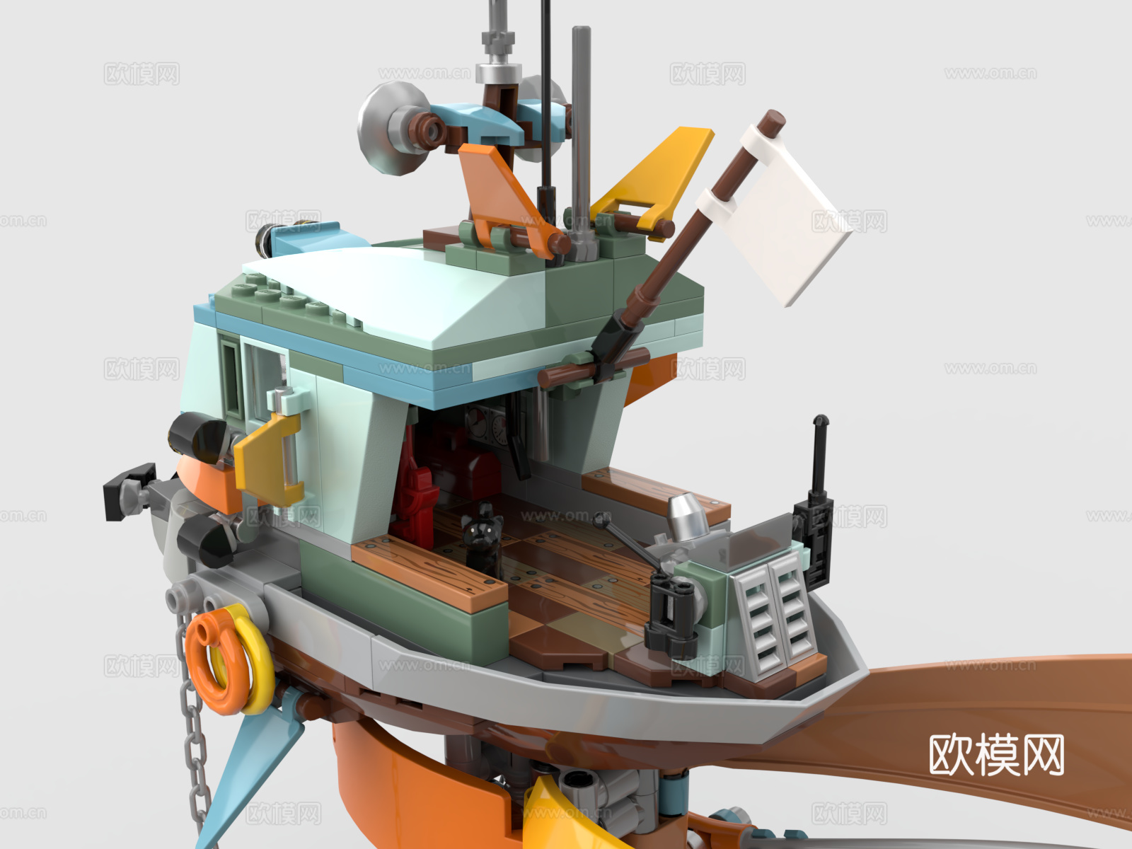 乐高 LEGO 玩具 积木 飞空艇 船 蒸汽朋克3d模型
