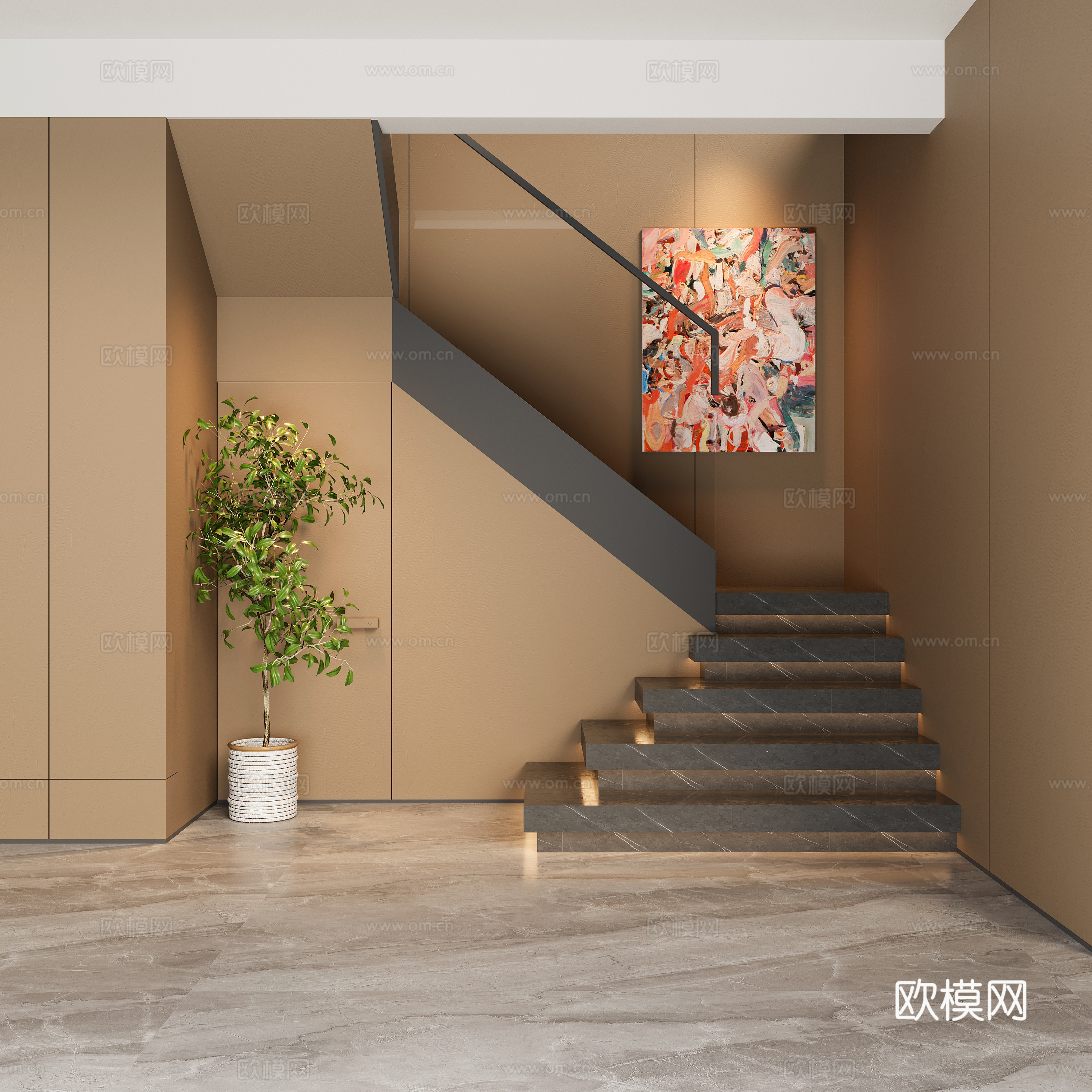 楼梯间 现代楼梯间 意式楼梯间 别墅楼梯间 复式楼梯间 楼梯3d模型