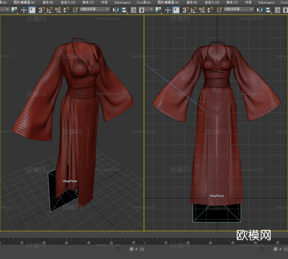 和服 女性服装 女装 衣服3d模型
