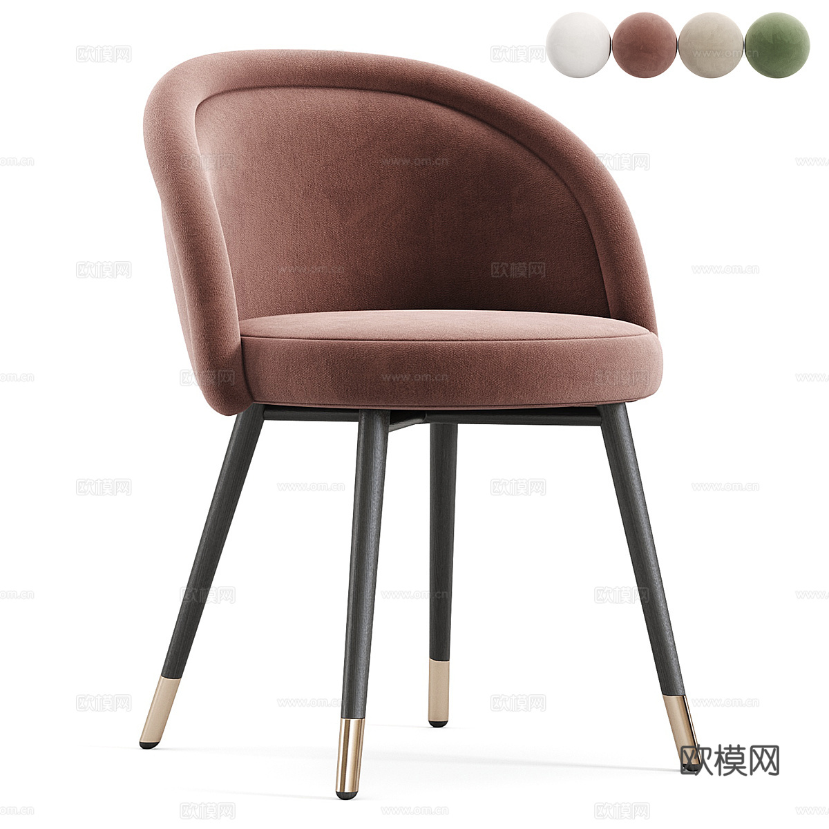 新中式轻奢 Chloe 餐椅3d模型