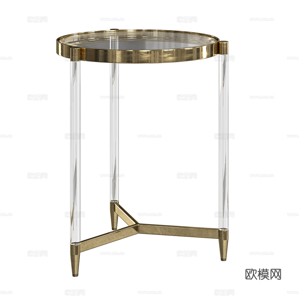 现代轻奢金属边几3d模型