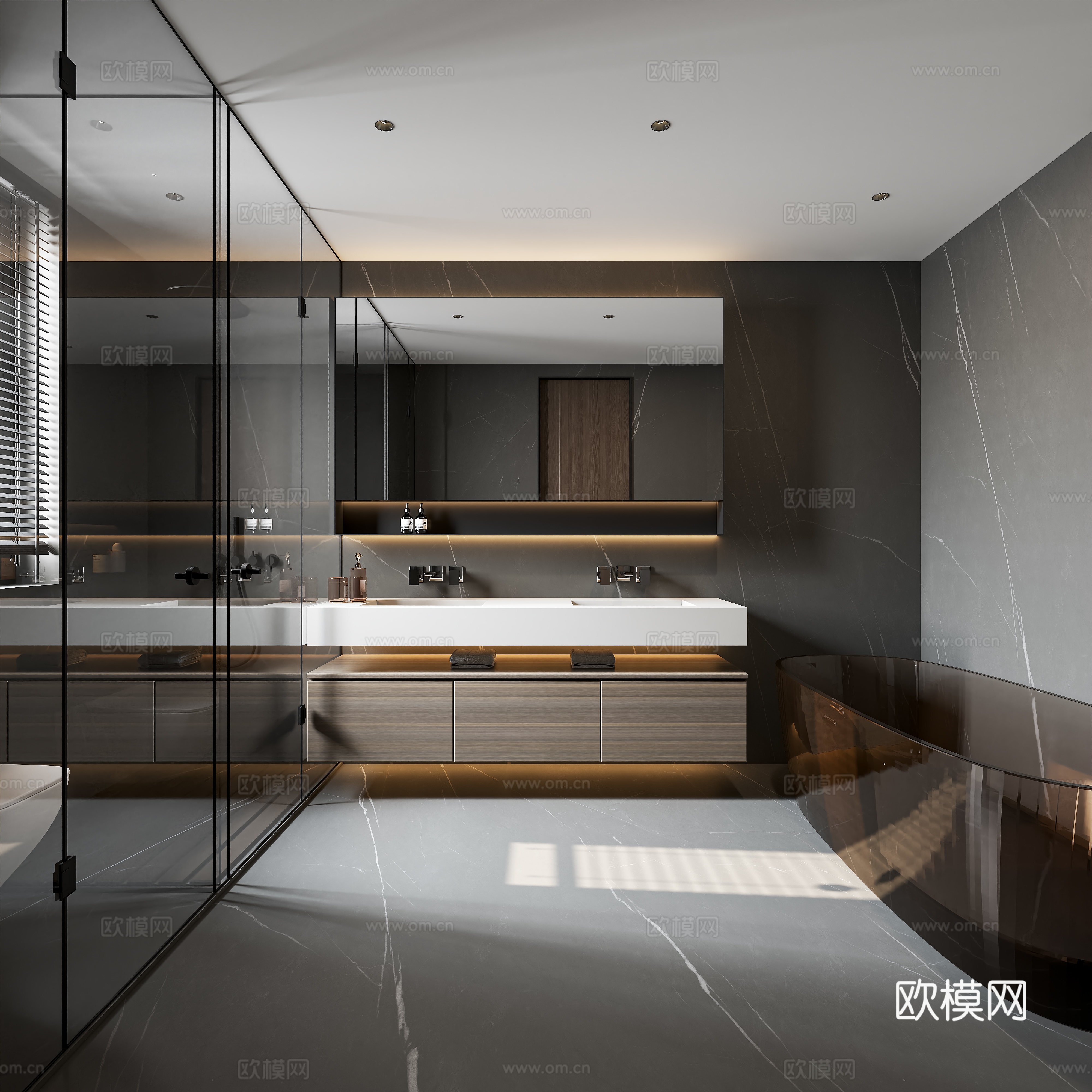 现代意式卫生间3d模型