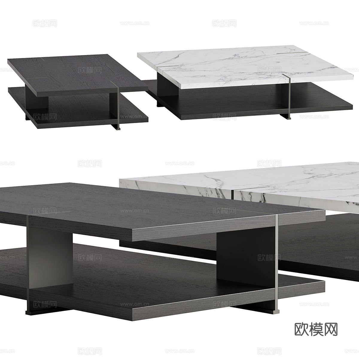 现代意式极简 Poliform 茶几3d模型
