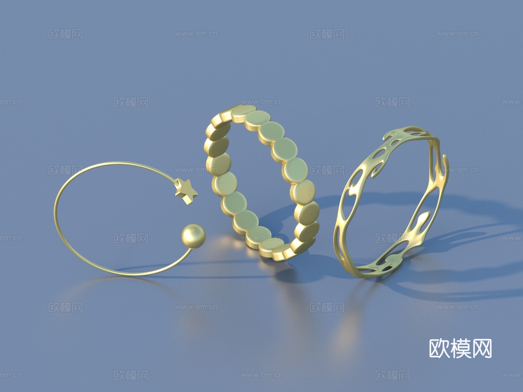 金手镯 珠宝首饰3d模型