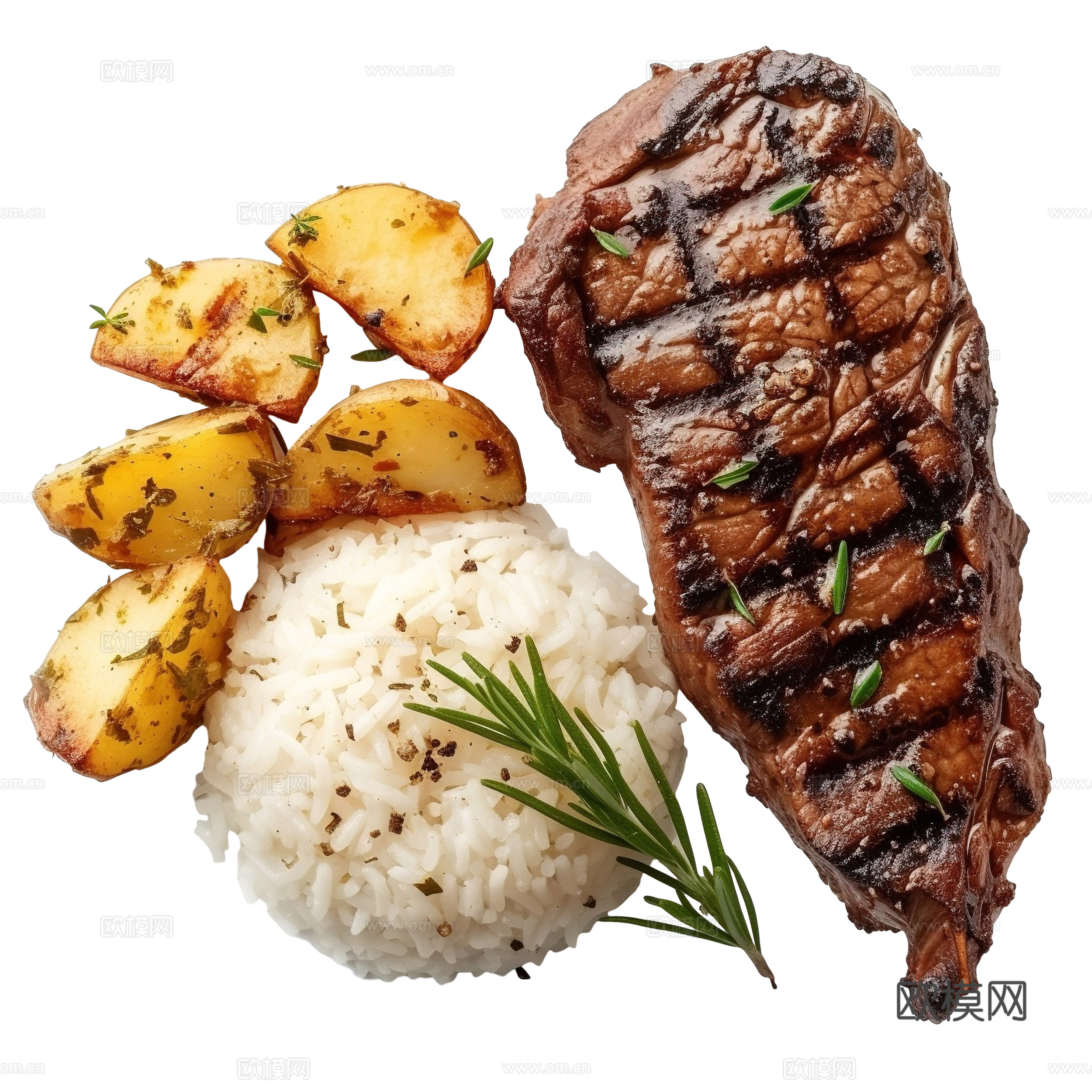 免抠牛排  米饭 牛排套餐 生牛排 牛肉 西餐