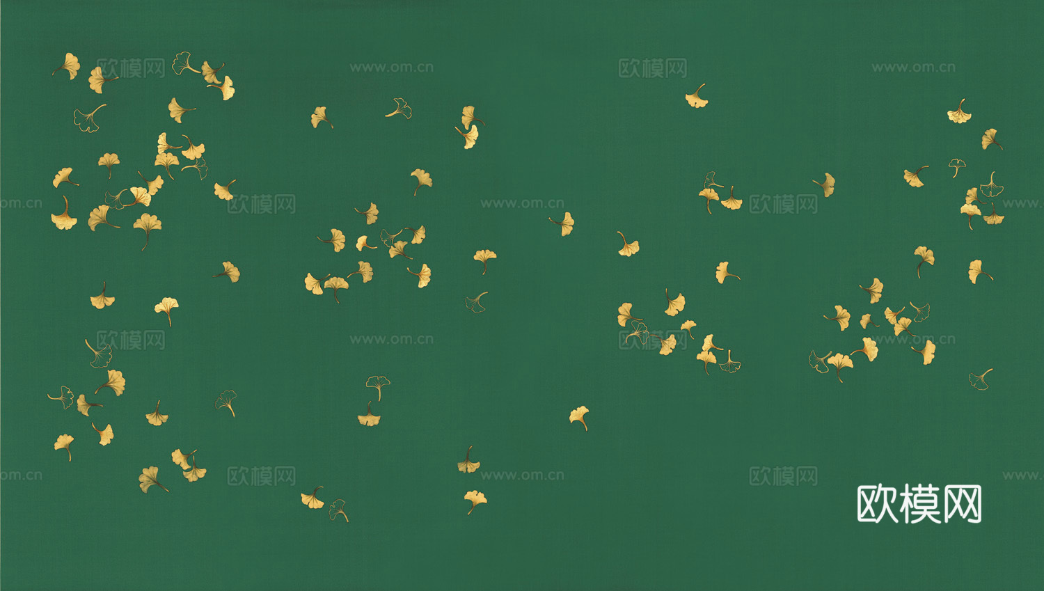 高清中式新中式植物落叶意境壁纸壁画