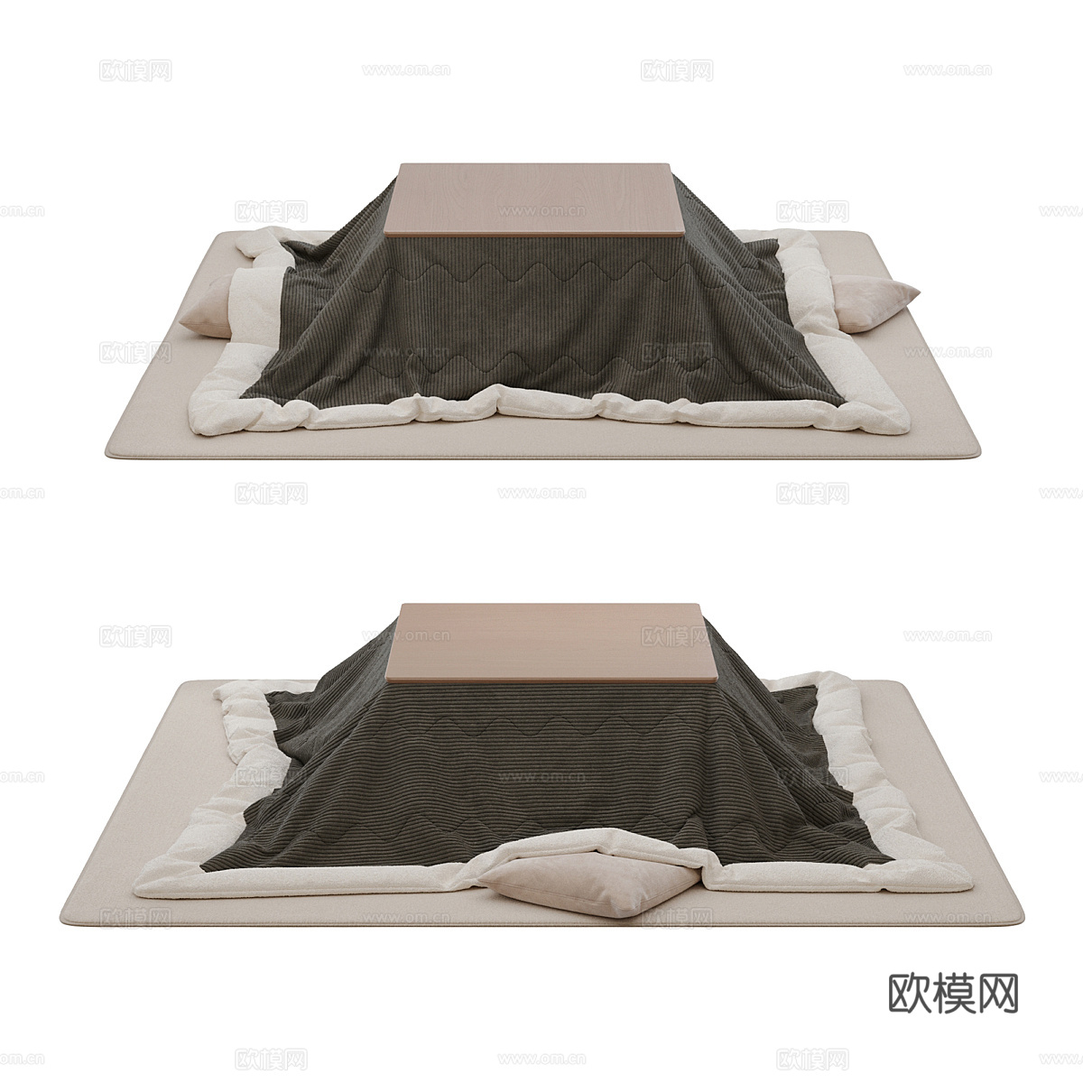 新中式日式被炉桌3d模型