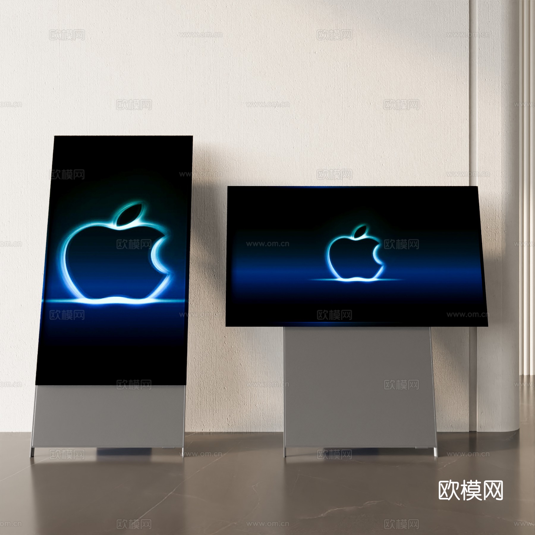 电视 落地电视 移动电视 电视支架3d模型