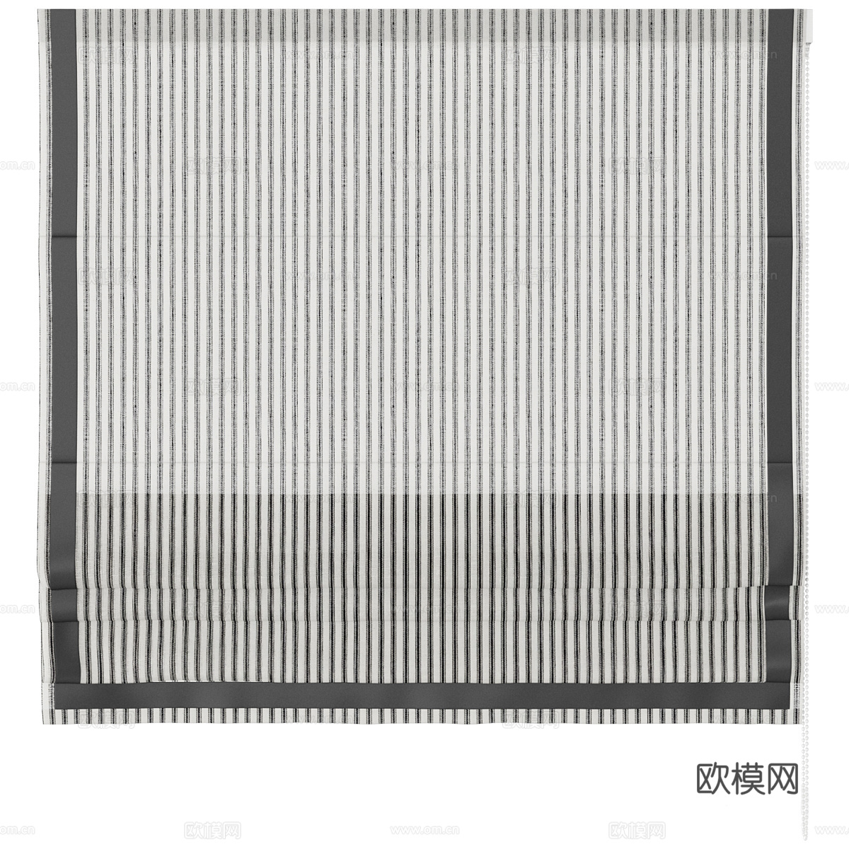 新中式罗马帘3d模型