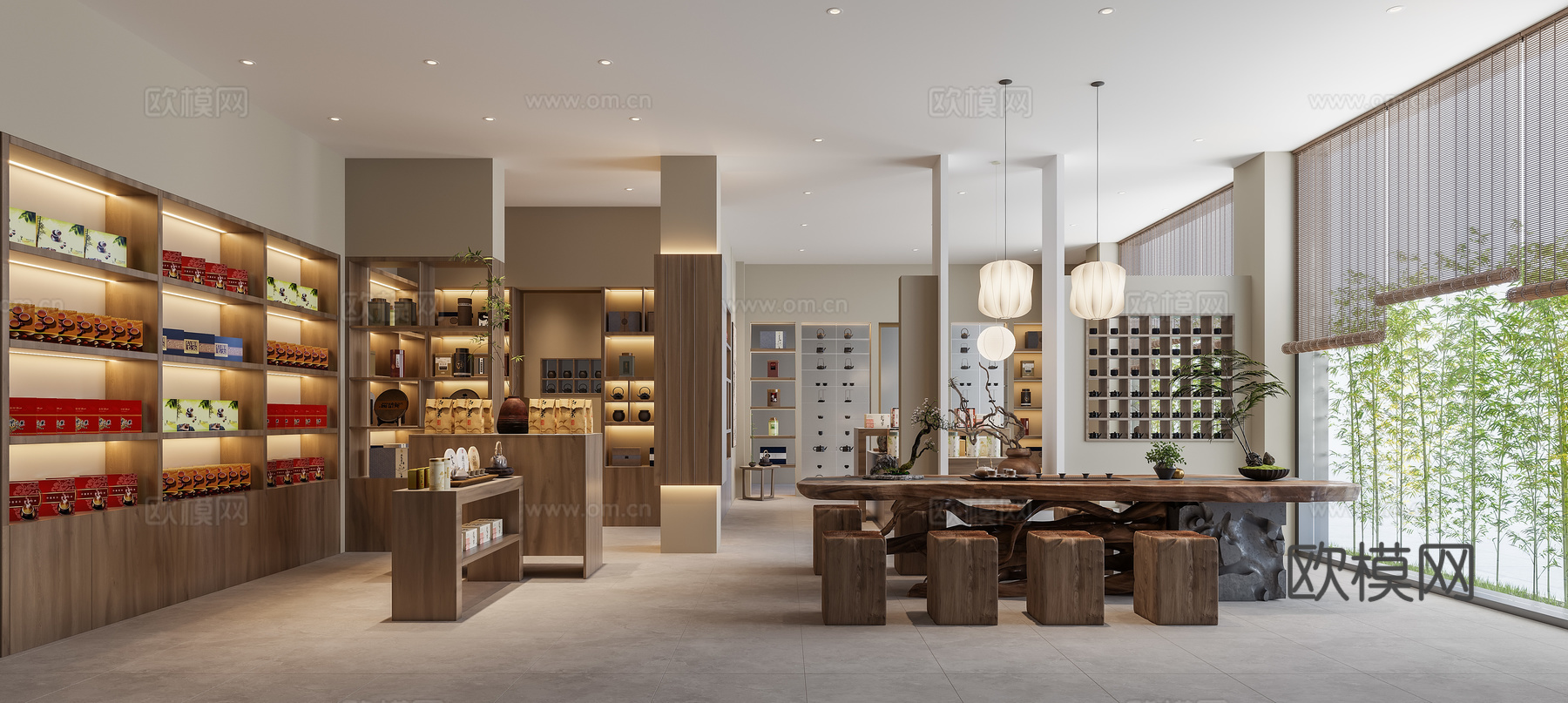 新中式茶酒店3d模型
