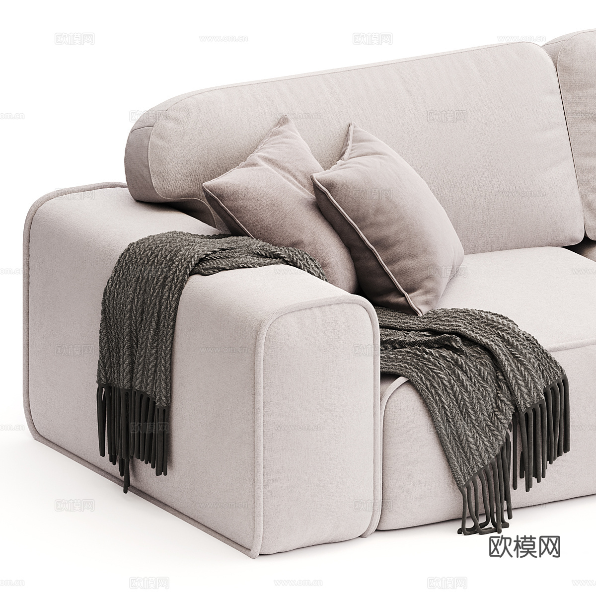 现代奶油风 Viena 布艺转角沙发3d模型