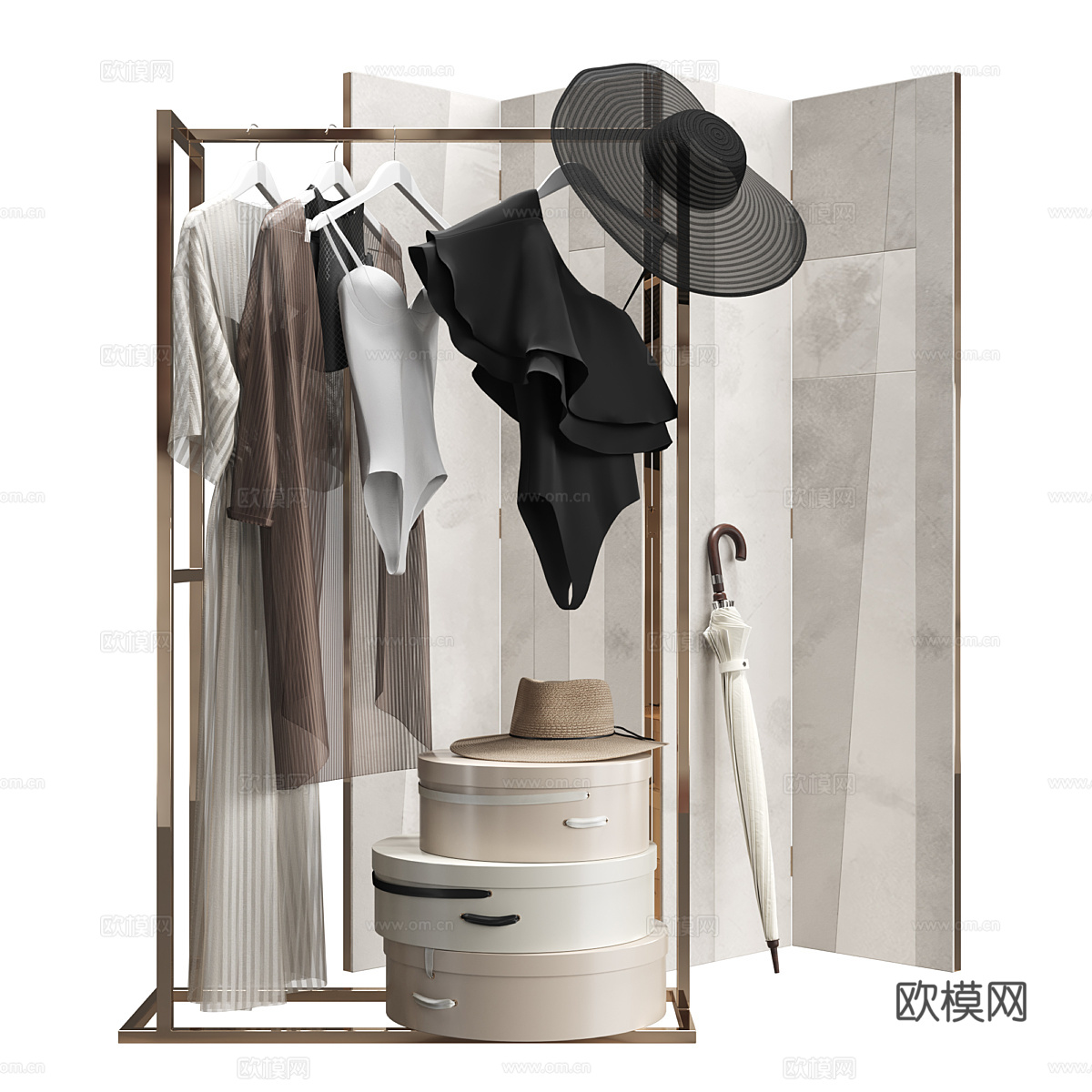 现代服饰鞋帽 衣架3d模型