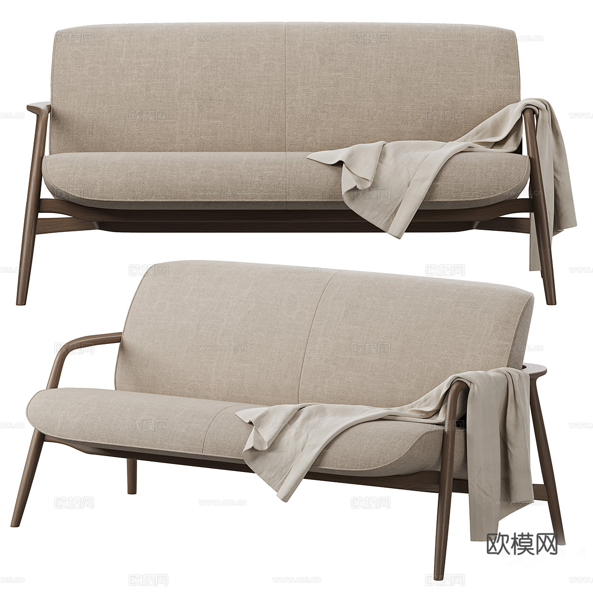 新中式 Bowie 休闲沙发3d模型