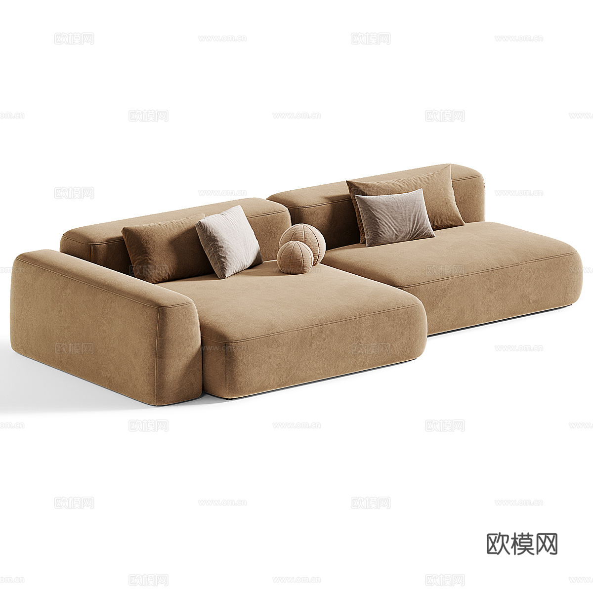 现代奶油风 Tamamm 布艺组合沙发3d模型