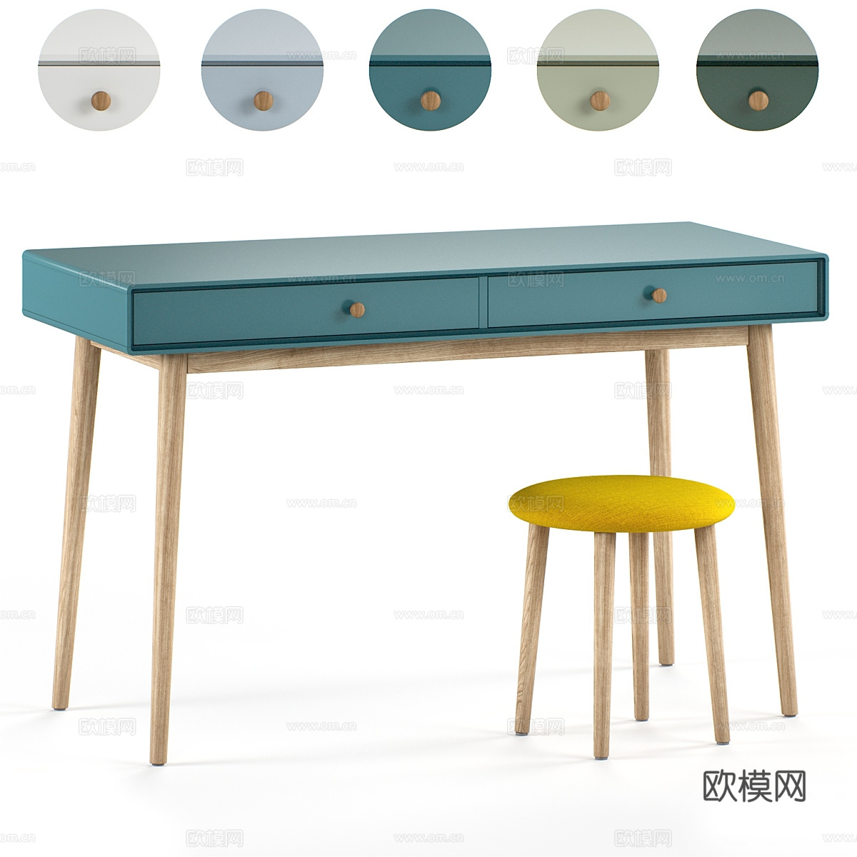 现代北欧梳妆台3d模型