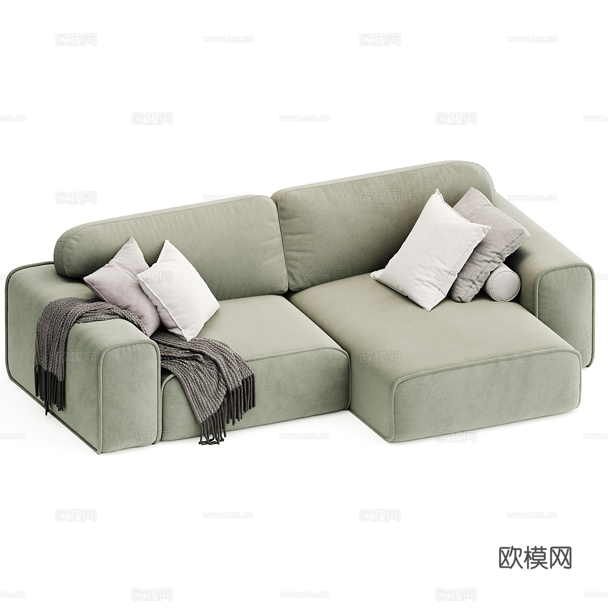 现代奶油风 Viena 布艺转角沙发3d模型