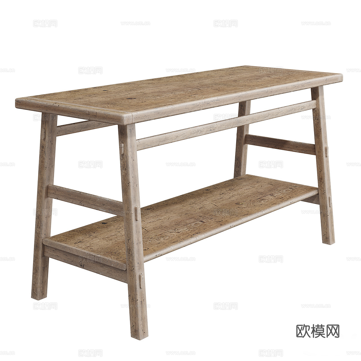 新中式侘寂实木端景台3d模型