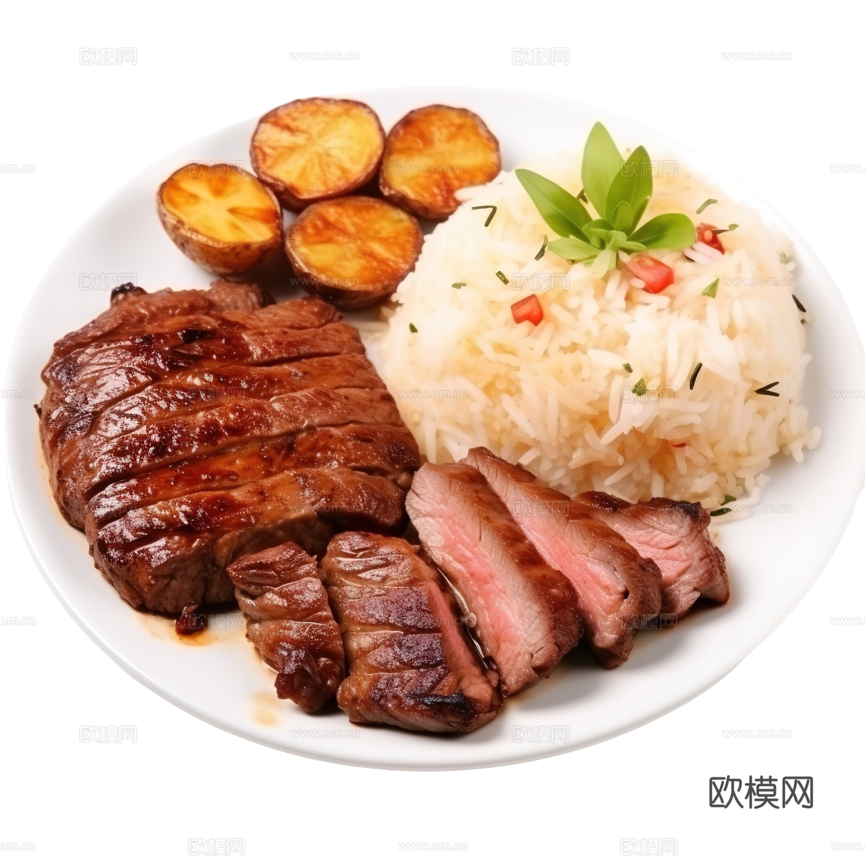 免抠牛排  米饭 牛排套餐 生牛排 牛肉 西餐