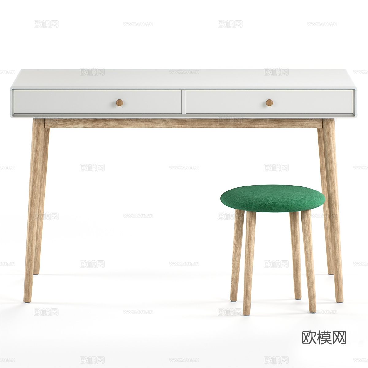 现代北欧梳妆台3d模型