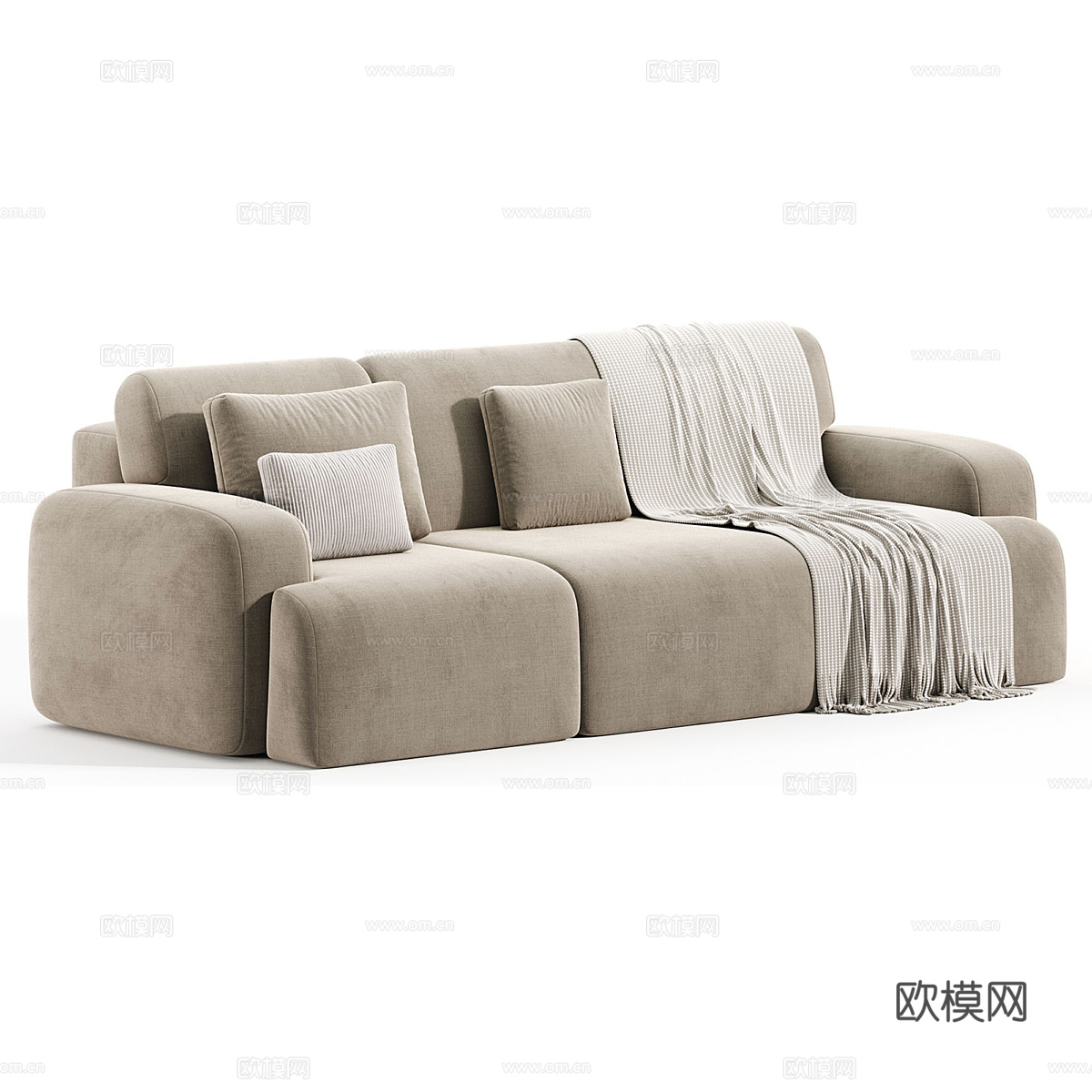 现代奶油风 Bonent 布艺休闲沙发3d模型