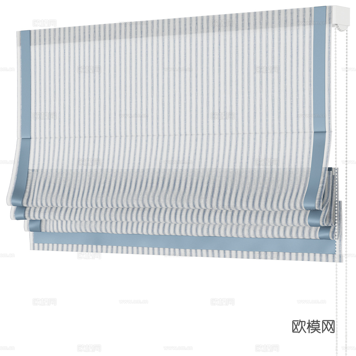 新中式罗马帘3d模型