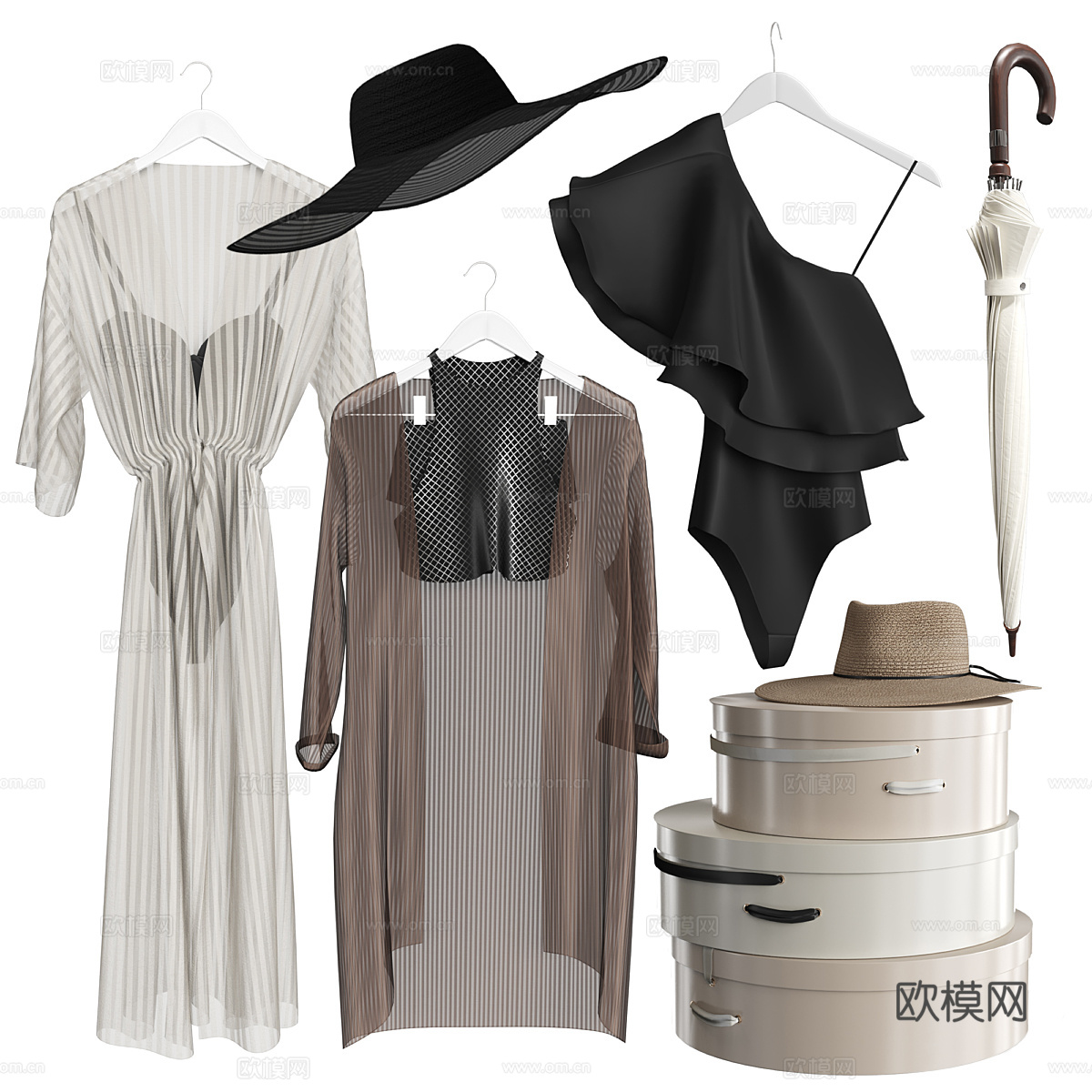 现代服饰鞋帽 衣架3d模型