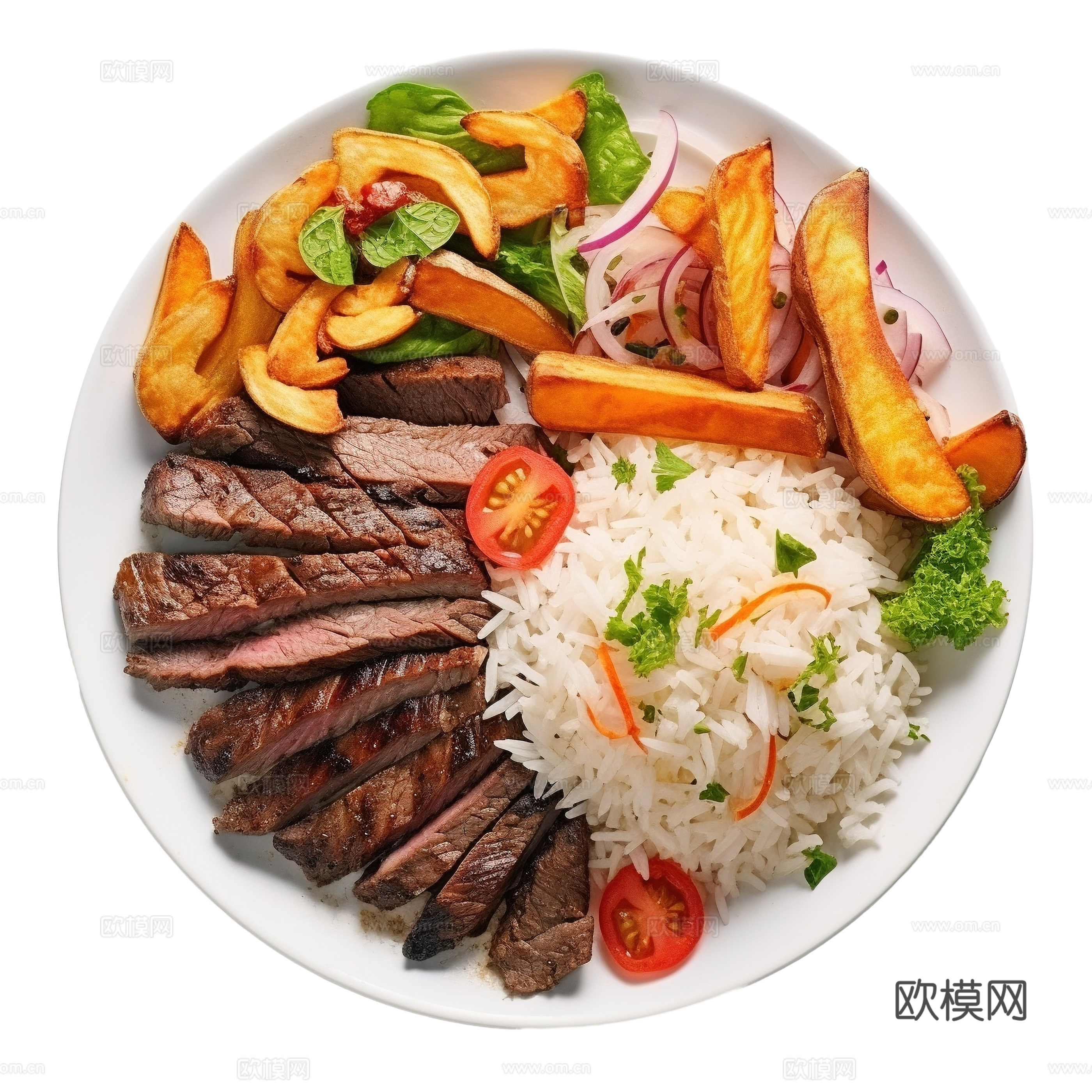 免抠牛排  米饭 牛排套餐 生牛排 牛肉 西餐